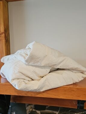 Classic White Eyelet Lace Cotton Duvet Cover